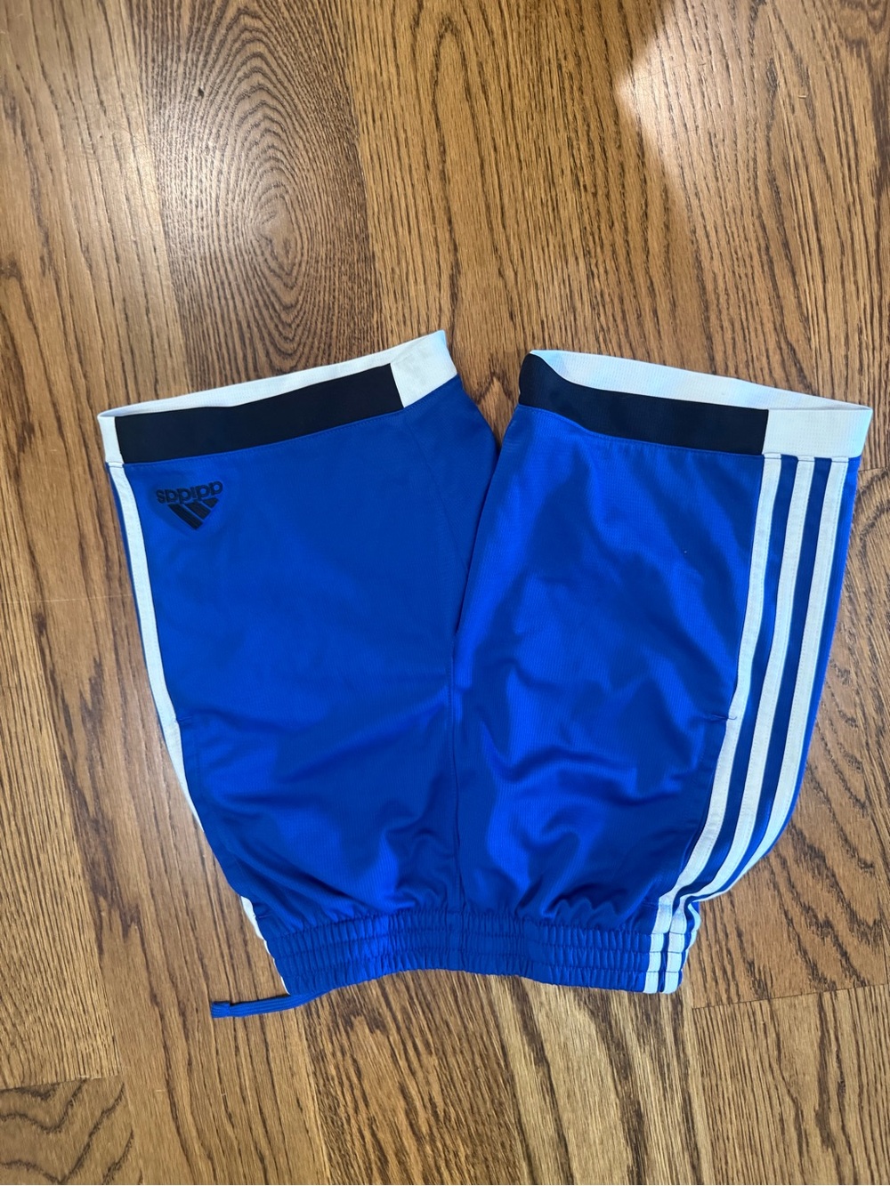 adidas Royal Blue Athletic Shorts with White Stripes